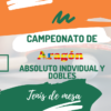 Cto de Aragón Absoluto individual y dobles – 3 Junio 2023